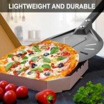 RTT Pizza Turning Peel-8 inch Pizza Turner Spinner, Perforated Aluminum Pizza Peel,Pizza Oven Accessories，Long Handle