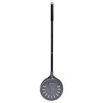 VIKCOLEE Turning Pizza Peel, 8 Inch with 25 Inch Handle Round Pizza Turning Peel, Professional Anodized Aluminum Turning Pizza Spatula, 33 Inch overall