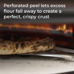 Everdure Stainless Steel Pizza Turning Peel - 6.5" Diameter, Long Handle, Nonstick, Lightweight, Perforated Design, Essential for Pizza Oven Owners, Chefs, Cooks, Bakers