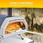 TUVOLLZ Pizza Turning Peel - 8" Pizza Peel Turner Long Handle - Lightweight Perforated Aluminum Turning Peel Pizza Spinner for Indoor and Outdoor Oven