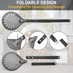 RTT Pizza Turning Peel-8 inch Pizza Turner Spinner, Perforated Aluminum Pizza Peel,Pizza Oven Accessories，Long Handle