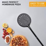 VIKCOLEE Turning Pizza Peel, 8 Inch with 25 Inch Handle Round Pizza Turning Peel, Professional Anodized Aluminum Turning Pizza Spatula, 33 Inch overall