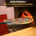 RTT Pizza Turning Peel-8 inch Pizza Turner Spinner, Perforated Aluminum Pizza Peel,Pizza Oven Accessories，Long Handle