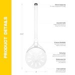 TUVOLLZ Pizza Turning Peel - 8" Pizza Peel Turner Long Handle - Lightweight Perforated Aluminum Turning Peel Pizza Spinner for Indoor and Outdoor Oven