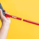 TKC 9" Perforated Pizza Peel - Professional Aluminum Pizza Turning peel - Long Handle Metal Pizza Spatula for Indoor and Outdoor - Lightweight Non-Stick Pizza Turner - Ooni Pizza Oven Accessories RED