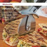 KitchenAid Classic Pizza Wheel with Sharp Blade For Cutting Through Crusts, Pies and More, Built In Finger Guard for Safety and Comfort Grip to Protect Fingers, Dishwasher Safe, 9-Inch, Black