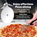 Zulay Kitchen Premium Pizza Cutter - Durable Stainless Steel Pizza Cutter Wheel - Easy-to-Clean, Easy-to-Use Pizza Slicer - Super Sharp with Non-Slip Handle - Dishwasher Safe Pizza Wheel (Black)
