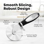Zulay Kitchen Premium Pizza Cutter - Durable Stainless Steel Pizza Cutter Wheel - Easy-to-Clean, Easy-to-Use Pizza Slicer - Super Sharp with Non-Slip Handle - Dishwasher Safe Pizza Wheel (Black)
