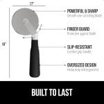 Gorilla Grip Patented Large Pizza Cutter Wheel, 9 Inch, Rust Resistant Sharp Stainless Steel Blade, Comfort Handle, Thumb Guard Protection, Slice Thick or Thin Pizzas, Pie, Pastries in Seconds, Black