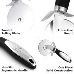 Zulay Kitchen Premium Pizza Cutter - Durable Stainless Steel Pizza Cutter Wheel - Easy-to-Clean, Easy-to-Use Pizza Slicer - Super Sharp with Non-Slip Handle - Dishwasher Safe Pizza Wheel (Black)