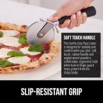 Gorilla Grip Patented Large Pizza Cutter Wheel, 9 Inch, Rust Resistant Sharp Stainless Steel Blade, Comfort Handle, Thumb Guard Protection, Slice Thick or Thin Pizzas, Pie, Pastries in Seconds, Black