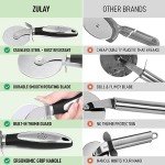 Zulay Kitchen Premium Pizza Cutter - Durable Stainless Steel Pizza Cutter Wheel - Easy-to-Clean, Easy-to-Use Pizza Slicer - Super Sharp with Non-Slip Handle - Dishwasher Safe Pizza Wheel (Black)