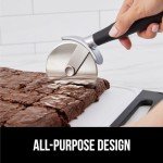 Gorilla Grip Patented Large Pizza Cutter Wheel, 9 Inch, Rust Resistant Sharp Stainless Steel Blade, Comfort Handle, Thumb Guard Protection, Slice Thick or Thin Pizzas, Pie, Pastries in Seconds, Black