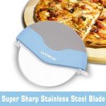 LEVINCHY Pizza Cutter Wheel, Detachable Blade Easy to Clean, Ergonomic Pizza Slicer Cutter with Protective Blade Cover, Large Size, Blue