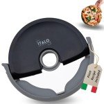 ITALO – Pizza Cutter Wheel, Stainless Steel Pizza Cutter with Protective Blade Cover, Black