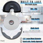 ITALO – Pizza Cutter Wheel, Stainless Steel Pizza Cutter with Protective Blade Cover, Black