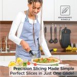 Deiss Pro Heavy Duty Pizza Cutter With Wheel Slicer- Stainless Steel Sharp Smooth Pizza Cutter Wheel With Easy Grip Non-Slip Handle, Dishwasher Safe (ORANGE)