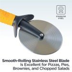 Deiss Pro Heavy Duty Pizza Cutter With Wheel Slicer- Stainless Steel Sharp Smooth Pizza Cutter Wheel With Easy Grip Non-Slip Handle, Dishwasher Safe (ORANGE)