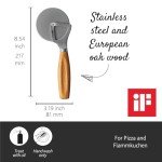 Boska Stainless Steel Pizza Cutter - Oslo Multifunctional Pizza Wheel Cutter - Handheld Food Slicer - Silver Non-Stick Roller - For Kitchen Cooking