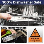 16" Pizza Cutter Rocker Blade by KitchenStar - Sharp Stainless Steel Slicer Knife w Protective Cover, Dishwasher Safe Pizza Oven Accessories, Silver