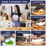 16" Pizza Cutter Rocker Blade by KitchenStar - Sharp Stainless Steel Slicer Knife w Protective Cover, Dishwasher Safe Pizza Oven Accessories, Silver