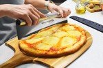 16" Pizza Cutter Rocker Blade by KitchenStar - Sharp Stainless Steel Slicer Knife w Protective Cover, Dishwasher Safe Pizza Oven Accessories, Silver