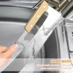 ALLTOP Pizza Cutter Rocker,Stainless Steel Blade Knife With Double Wooden Handle & Plastic Cover, Large Pizza Slicer/Chopper, Essential Kitchen Tool -14 In