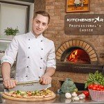 16" Pizza Cutter Rocker Blade by KitchenStar - Sharp Stainless Steel Slicer Knife w Protective Cover, Dishwasher Safe Pizza Oven Accessories, Silver