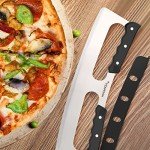 Haonazy Sharp Pizza Cutter Rocker 14 inch with Double Handles and Protective Cover, Good for Kitchen Dining Room