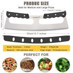 Haonazy Sharp Pizza Cutter Rocker 14 inch with Double Handles and Protective Cover, Good for Kitchen Dining Room