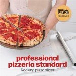 Pizza Cutter | Rocker Blade By Hans Grill | 14" Large Japanese Grade Sharp Stainless Steel Rocking Pizza Knife Cutter | Professional Nonstick Pizza Slicer With Cover For Kitchen And Commercial Use.