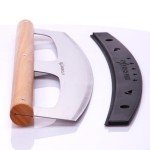 KitchenStar 16" Pizza Cutter Rocker Razor Sharp Stainless Steel Slicer Knife w Wooden Handle & Blade Cover, Silver - Premium Pizza Oven Accessories