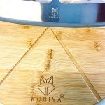 Kobiva 14" Dual-Grip Pizza Cutter Pizza Board | Gift Pizza Set, Best Pizza Cutter Rocker Blade, Bamboo Pizza Cutting Board, Pizza Slicer, Pizza Serving Board, Pizza Rocker Knife For Cutting Pizza Piza