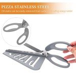 Luxshiny Pizza Oven Tools Stainless Steel Pizza Scissors Pizza Cutter Ultra Detachable Blade with a Tray One Handed Operation Scissor with Ergonomic Soft Plastic Grip Multipurpose Vegetable Slicer