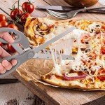 Luxshiny Pizza Oven Tools Stainless Steel Pizza Scissors Pizza Cutter Ultra Detachable Blade with a Tray One Handed Operation Scissor with Ergonomic Soft Plastic Grip Multipurpose Vegetable Slicer