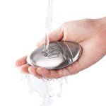 The Bold Bee 12" Stainless Steel Mezzaluna Knife & Cover + FREE Stainless Steel Soap Odor Remover | Pizza Cutter | Fruit, Vegetable & Salad Chopper & Dicer | Herb Mincer