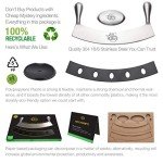 The Bold Bee 12" Stainless Steel Mezzaluna Knife & Cover + FREE Stainless Steel Soap Odor Remover | Pizza Cutter | Fruit, Vegetable & Salad Chopper & Dicer | Herb Mincer