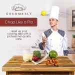 Gourmetly Stainless Steel Mezzaluna Knife with Cover – 12 In. Curved Blade with Solid Steel Handles & Mezzaluna Sheath – Pizza Cutter Rocker, Rocker Knife Veggie Cutter, Salad Chopper, & Herb Cutter