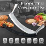 armeroCrust Mezzaluna Knife with Double Handle for Extra Stability - 12 Inches - Pizza Rocker for Precise Slicing of Thick Crust - Grade 18/0 Stainless Steel with Premium Finish