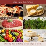 Gourmetly Stainless Steel Mezzaluna Knife with Cover – 12 In. Curved Blade with Solid Steel Handles & Mezzaluna Sheath – Pizza Cutter Rocker, Rocker Knife Veggie Cutter, Salad Chopper, & Herb Cutter