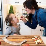 Gourmetly Stainless Steel Mezzaluna Knife with Cover – 12 In. Curved Blade with Solid Steel Handles & Mezzaluna Sheath – Pizza Cutter Rocker, Rocker Knife Veggie Cutter, Salad Chopper, & Herb Cutter