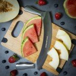 armeroCrust Mezzaluna Knife with Double Handle for Extra Stability - 12 Inches - Pizza Rocker for Precise Slicing of Thick Crust - Grade 18/0 Stainless Steel with Premium Finish