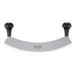 triangle Mincing Knife XL - 14” Tempered Stainless Steel Curved Blade - Mezzaluna Knife & Pizza Cutter - Anti-Slip, Ergonomic Handles - Made in Germany