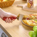Zhehao 20 Pack Wooden Handle Pizza Pie Server Stainless Steel Pizza Spatula Non Slip Triangular Spade Spatula Easy to Grip Pie Spatula Cutter Pie Knife Cake Serving Utensils (Brown)