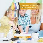 Matte Black Pie Server Set of 5, E-far 8.9 Inch Stainless Steel Cake Server Cutter for Pastry Cheese Pizza, Serrated Edge with Square Handle