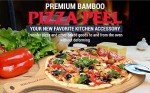 Kitchen Zone Bamboo Pizza Peel, Durable Wooden Pizza Board with Handle to Use as Serving Tray, Cutting Board