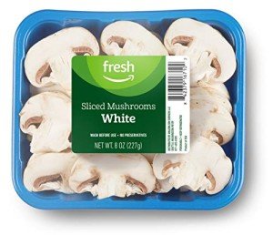 Sliced White Mushrooms by Amazon Fresh, 8 Oz
