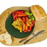 Grilled Roasted Sweet Bell Peppers in Oil