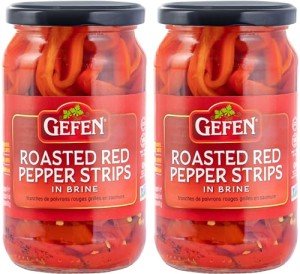 Gefen Roasted Red Pepper Strips, 16 oz Duo