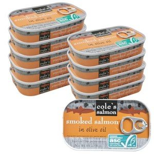 Cole's Olive Oil Smoked Salmon - 10 Can Pack